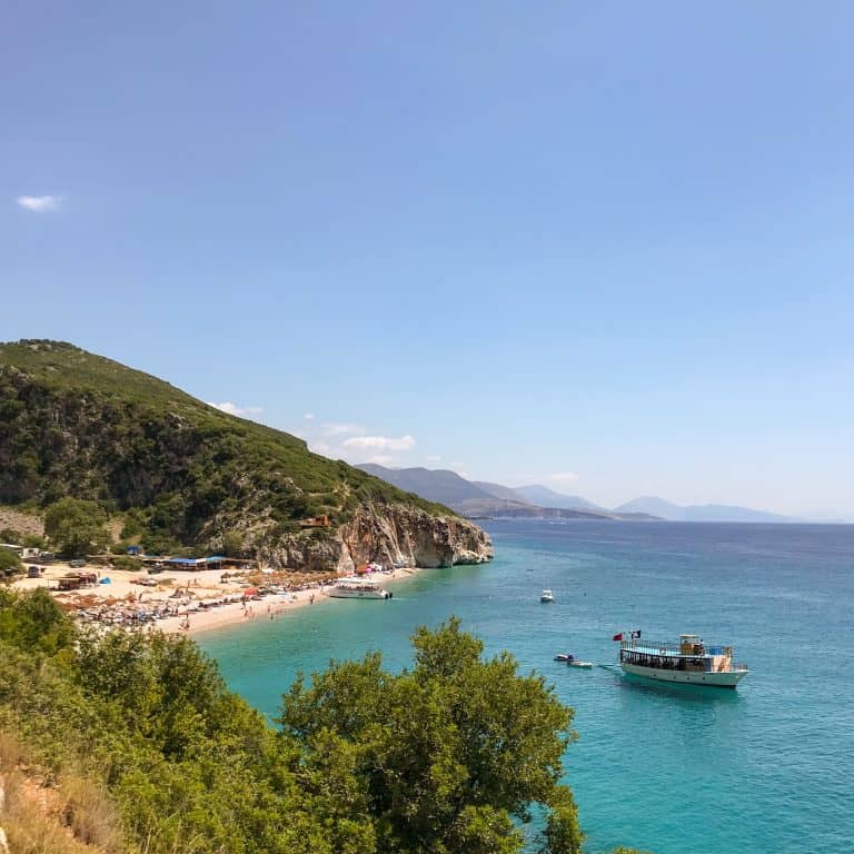 The viewpoint of Gjipe Beach in Albania.