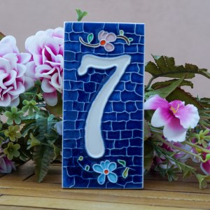 Front Ceramic Glaze Painted House Number