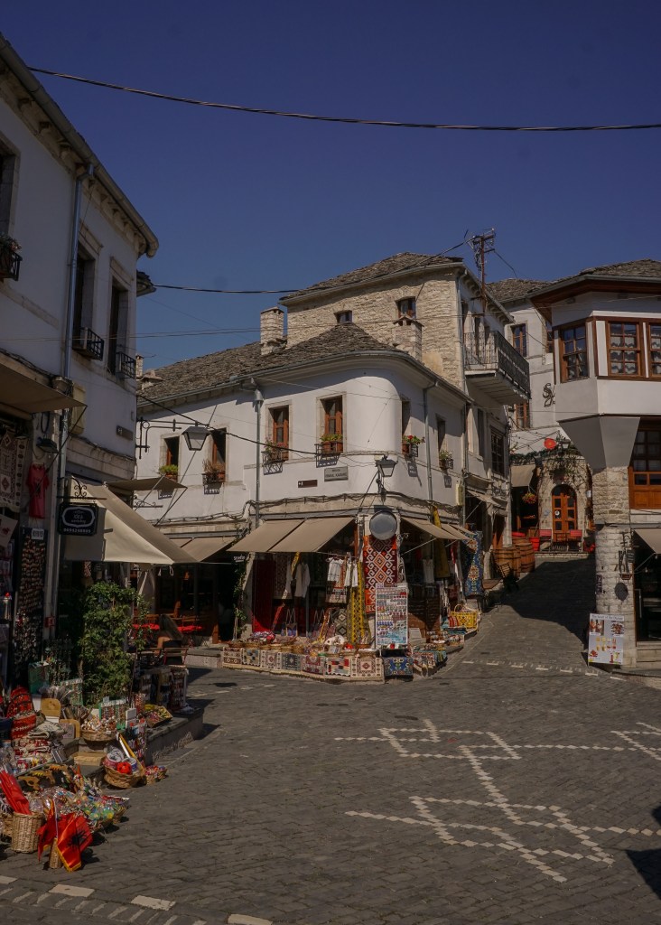 old bazaar gjirokaster albania balkan road trip route