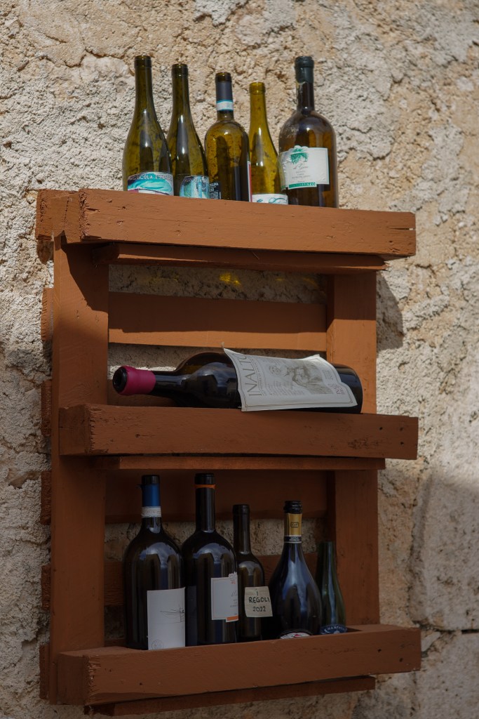 wine bottles rocca calascio village